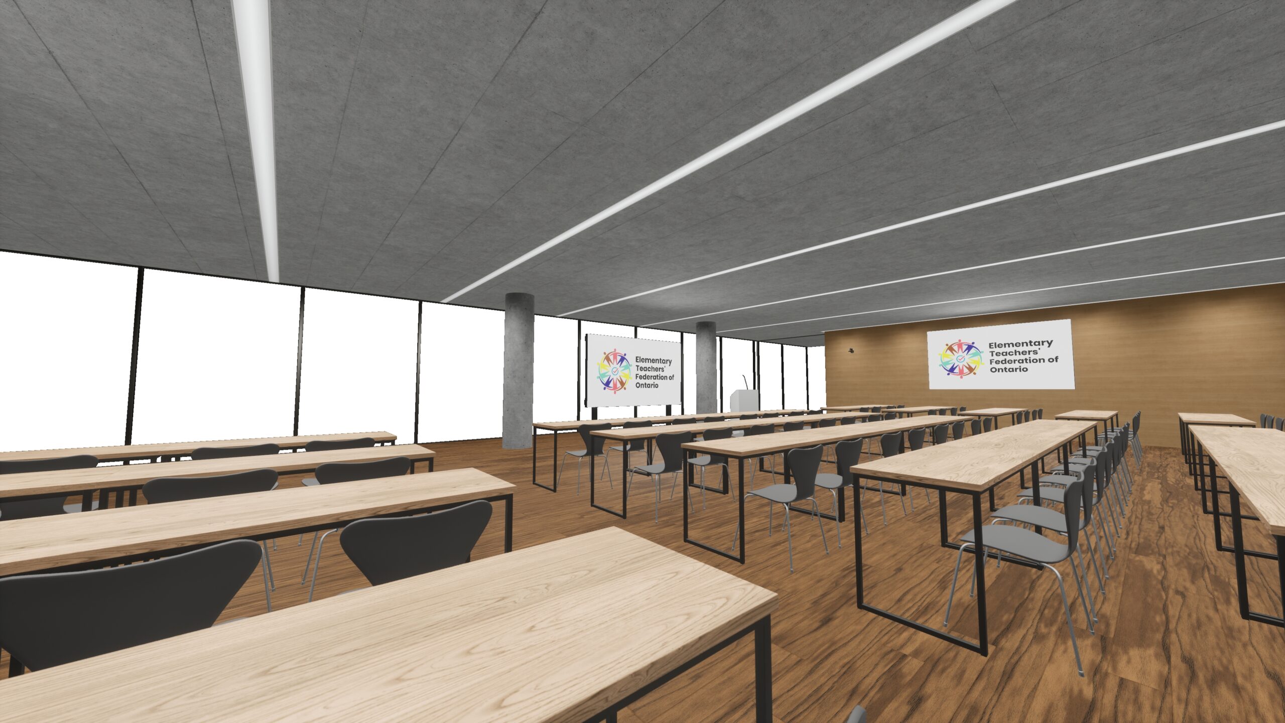 Virtual drawing of classroom environment